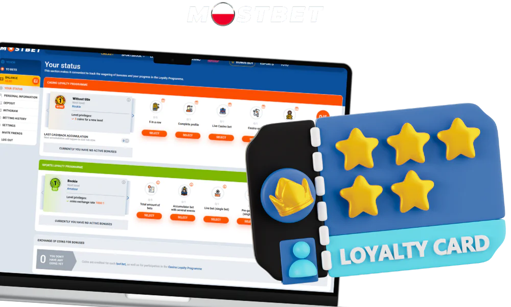 W Mostbet dostępny jest program lojalnościowy dla graczy z Polski